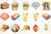 Vintage Drawing Summer Clipart, an Illustration by Rose Art (Thumbnail 2 of 4)