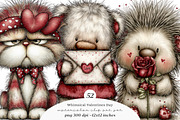 Whimsical valentines day clip art, an Illustration by SinaCreation (Thumbnail 1 of 11)