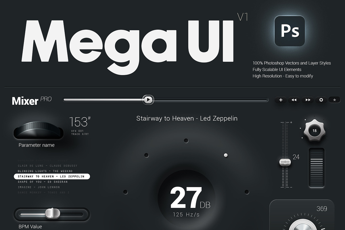Interface Control Panels- Mega UI V1, an UI Kit Template by Giallo (Photo 2 of 6)