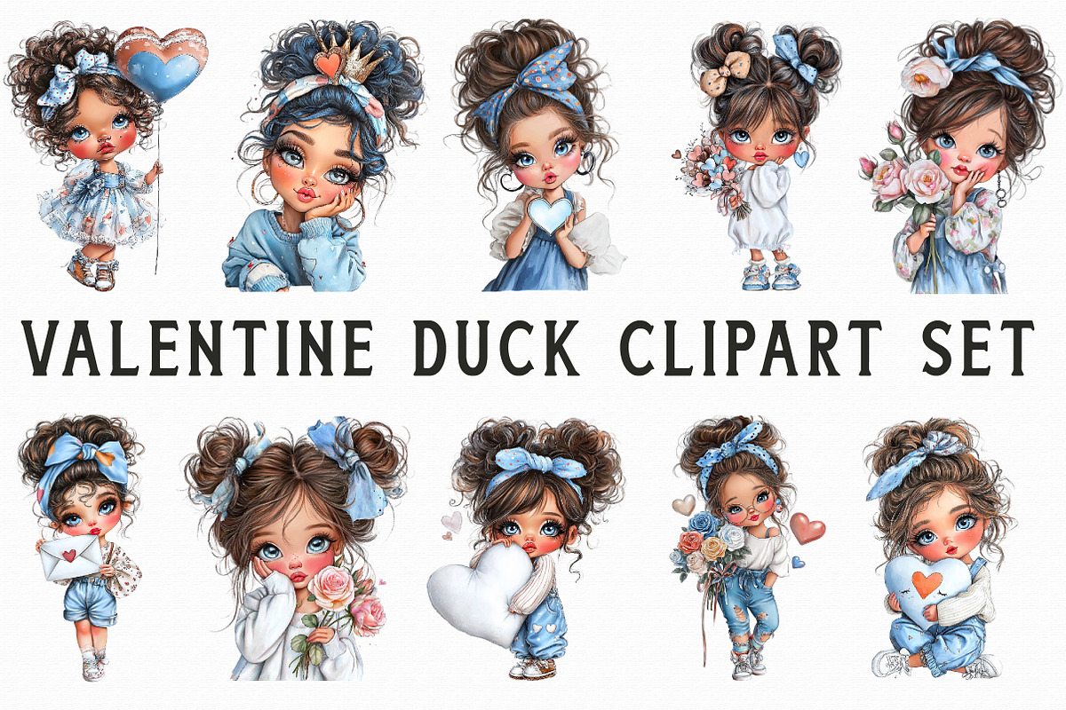 Watercolor Romantic Girl Clipart, an Illustration by Libby Wishes (Photo 4 of 7)