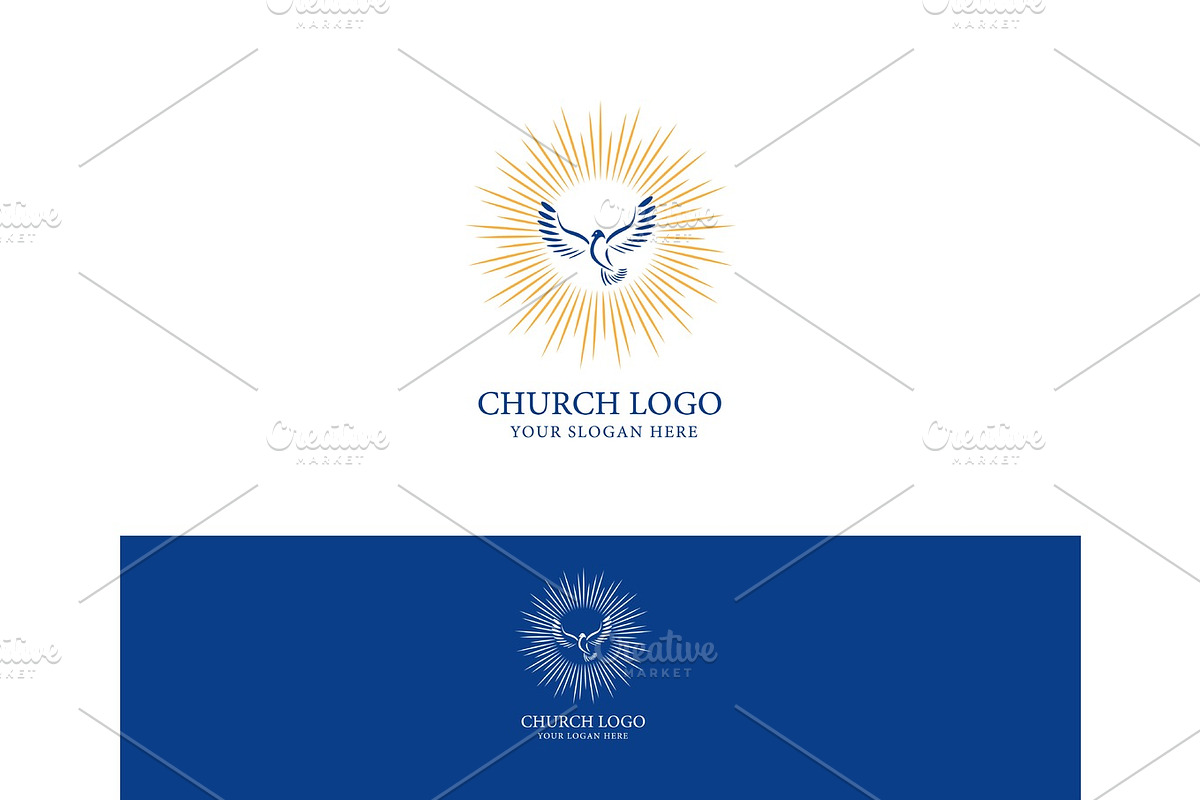 Church logo. Christian symbols., an Illustration by StockVerse Creative