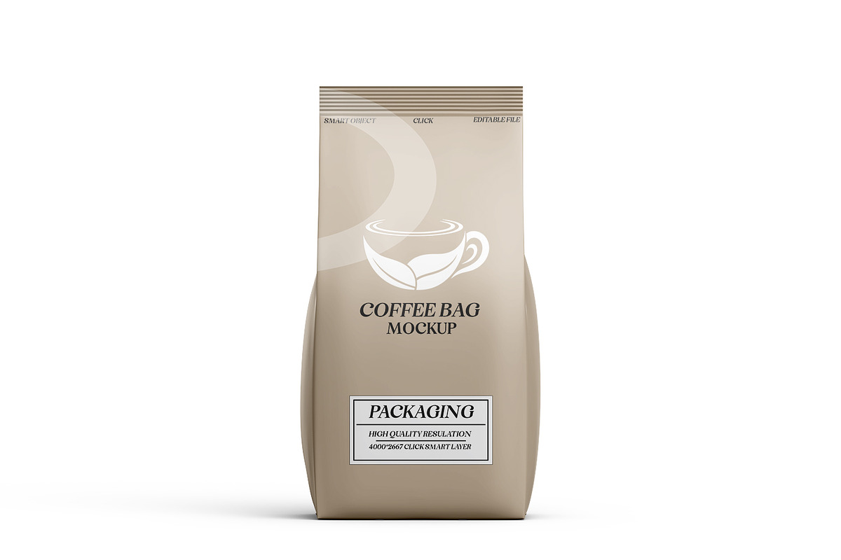 Coffee Bag with Cup Mockup Set, a Packaging Mockup by pixelmock (Photo 3 of 15)