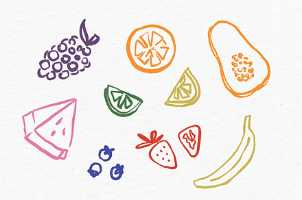 Hand-Drawn Fruit Clipart, an Illustration by Jordyn Grace Design
