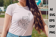 Space Cat, Astronaut Cat Outline, an Animal Illustration by ARTify Illustrations (Thumbnail 5 of 7)