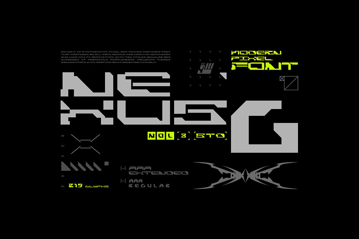 NEXUS-G | Modern Pixel Font, a Sans Serif Font by Nol 3 Studio (Photo 9 of 9)