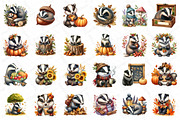Watercolor Autumn Badger Clipart, an Illustration by DreamPrint404 (Thumbnail 5 of 6)