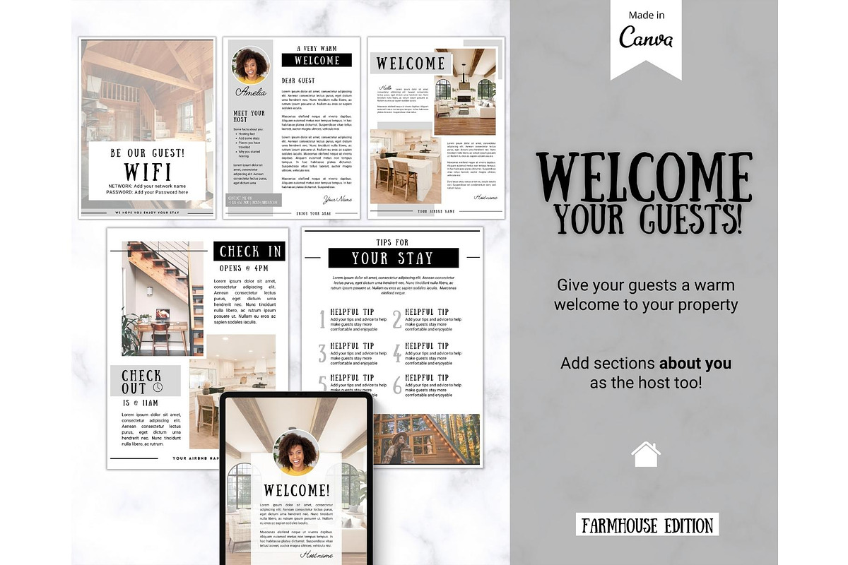 Airbnb Welcome Book Template 35pgs, a Poster Template by Templatables (Photo 6 of 8)