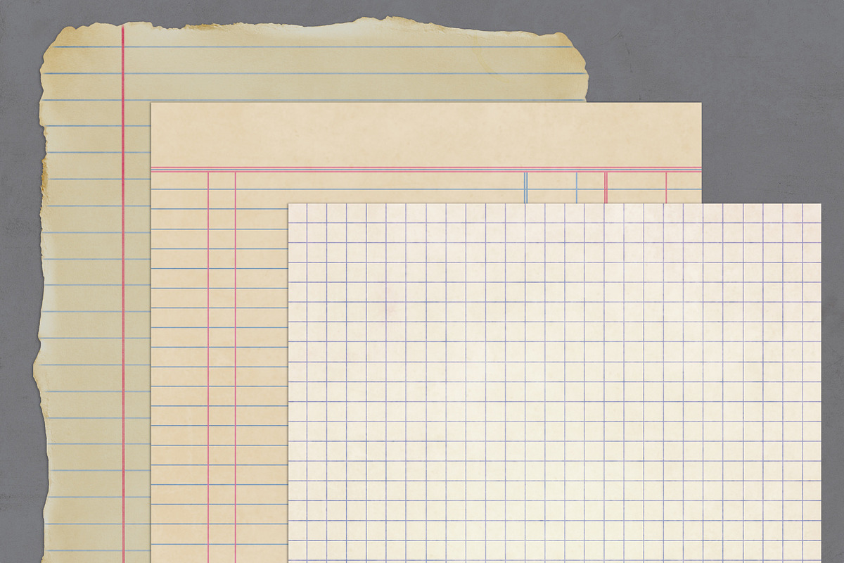 Old homework papers, a Texture Graphic by Paper Farms (Photo 3 of 3)
