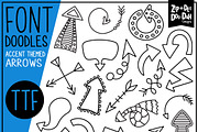 Arrows Doodle Font, a Handwritten Font by Zip-A-Dee-Doo-Dah Designs (Thumbnail 1 of 2)