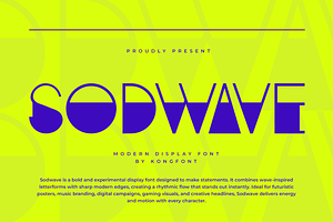 Sodwave - Modern Display Font, a Handwritten Font by overlaytemplates