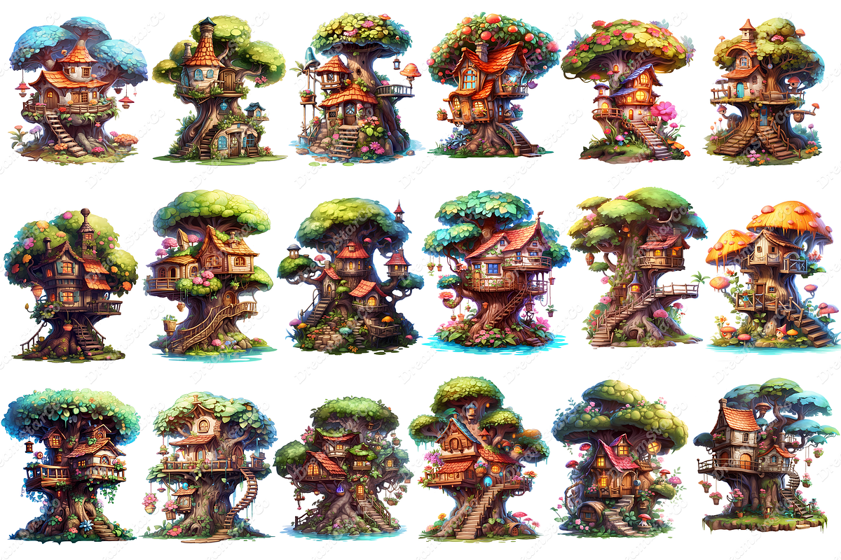 Fairy Treehouse clipart, an Object Graphic by DreamerStarCo (Photo 3 of 5)
