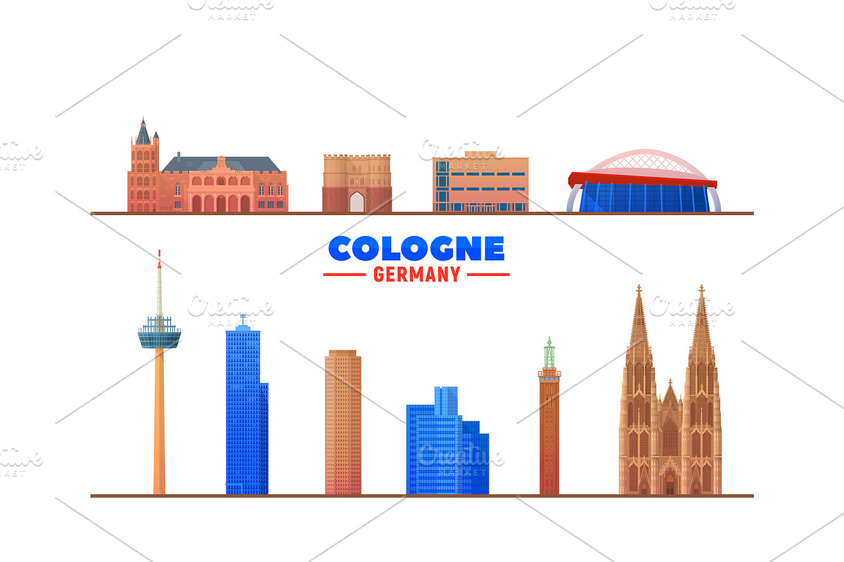 Cologne Germany skyline illustration, an Illustration by Sky and glass (Photo 6 of 6)