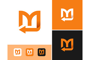 Letter M Back Arrow Logo, a Branding & Logo Template by ika trisiana