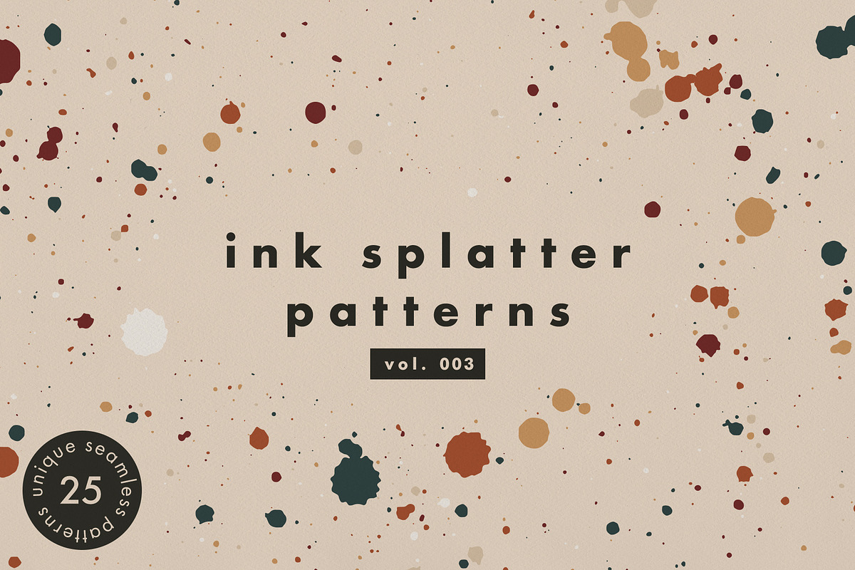 Ink Splatter Patterns Volume 003, a Pattern Graphic by Megs Lang (Photo 1 of 15)