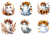 Ghost Autumn Crown Halloween Clipart, an Illustration by DreamArtGraphic (Thumbnail 4 of 5)