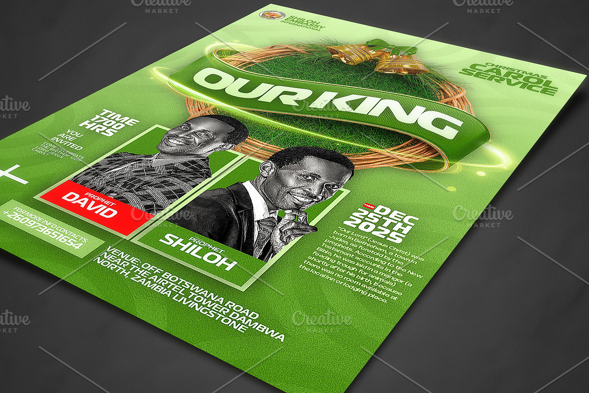 Christmas Carol Service Poster Templ, a Social Media Template by church flyer templates (Photo 3 of 7)