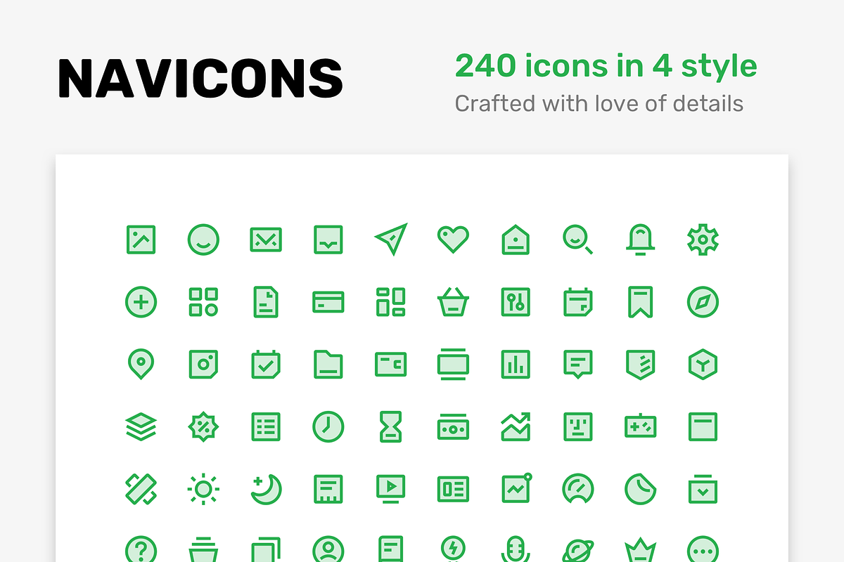 Navicons - icon set in 4 style, an Outline Icon by iconland (Photo 6 of 6)