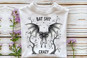 Bat Bow Crazy PNG, Funny Halloween, an Illustration by DreamCafeArt (Thumbnail 6 of 7)