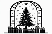Festive Christmas Tree Silhouette Se, an Illustration by BIPLOB EXPERT (Thumbnail 4 of 20)