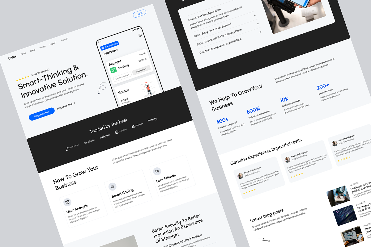 SAAS Banking Landing Page Design, a Landing Page Template by UiDex (Photo 2 of 4)