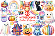 Cute Rainbow Halloween Clipart, an Illustration by Dream Creation (Thumbnail 1 of 4)