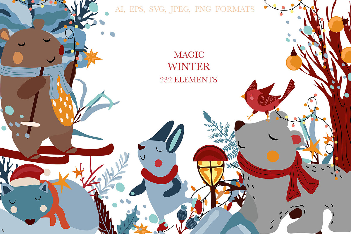 BUNDLE, Whole shop,clipart & pattens, an Animal Illustration by Usis (Photo 4 of 16)