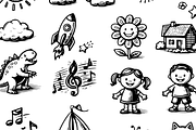 Kids Doodle Set, an Object Graphic by RT Studio (Thumbnail 3 of 4)