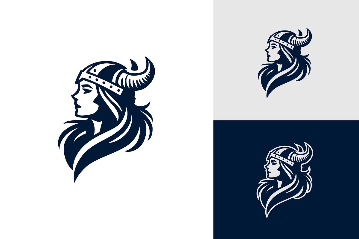Viking Woman Logo, a Branding & Logo Template by funpixel