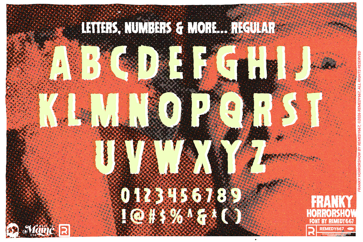 Franky Horrorshow - Monster Font, a Sans Serif Font by Remedy667 (Photo 9 of 10)