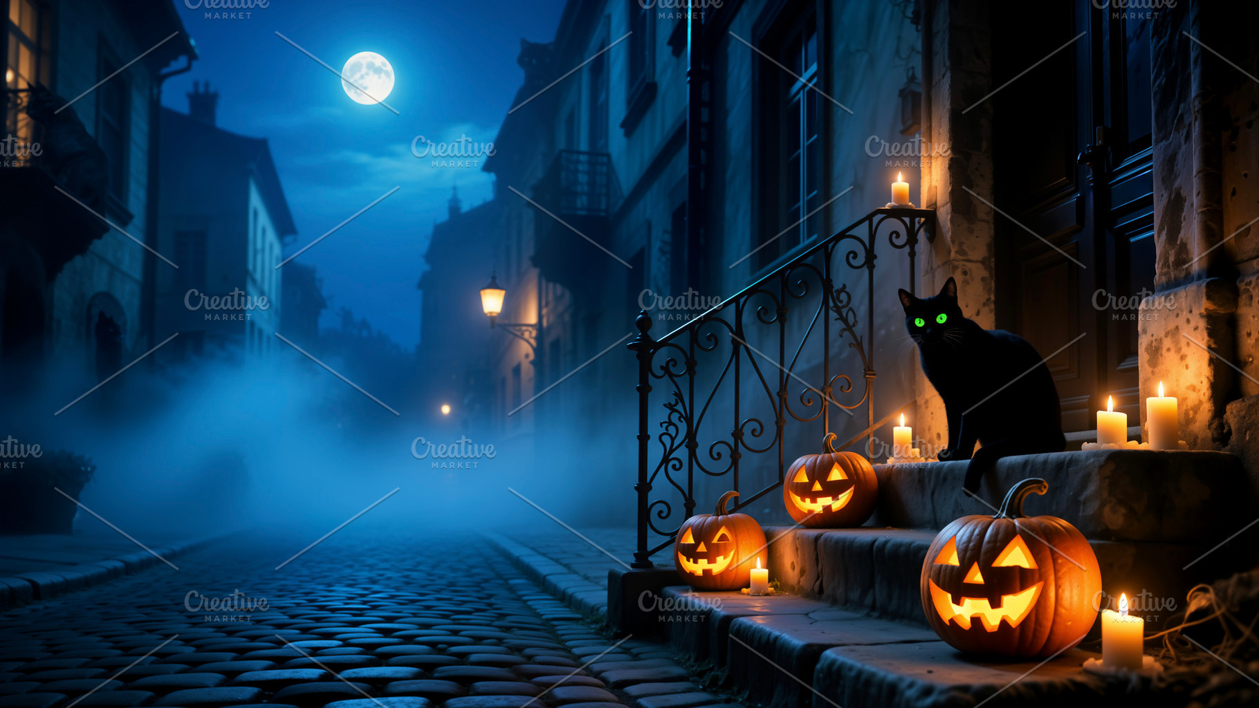 Halloween night scene, a Photo by rarrarorro