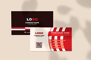 Red and white business card template, a Business Card Template by Vitoria's Collection (Thumbnail 3 of 3)