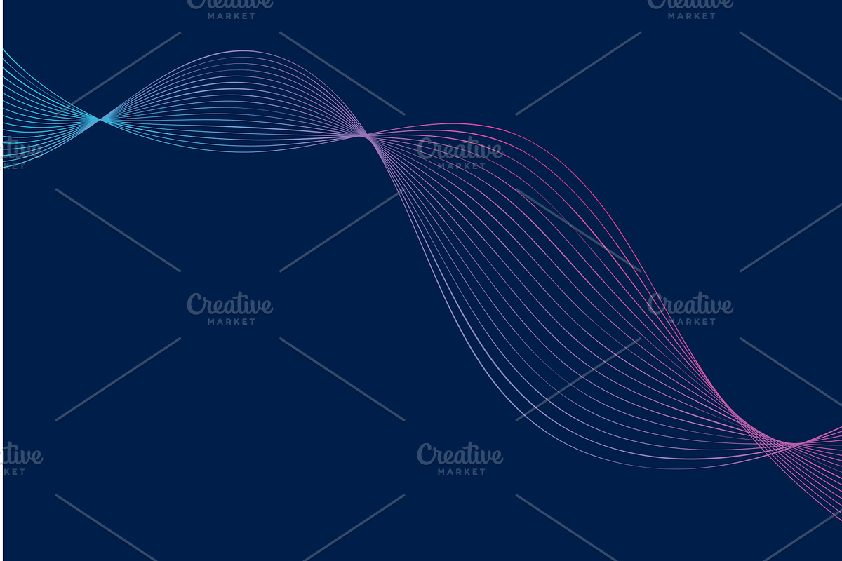 Blue Background With a Wave of Lines, an Illustration by okskukuruza
