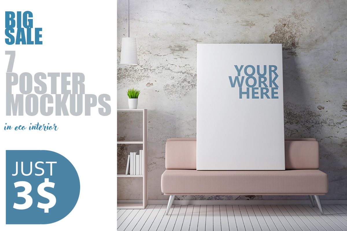 Canvas Poster frame PSD Mockup, a Print Template by Radmila (Photo 1 of 3)
