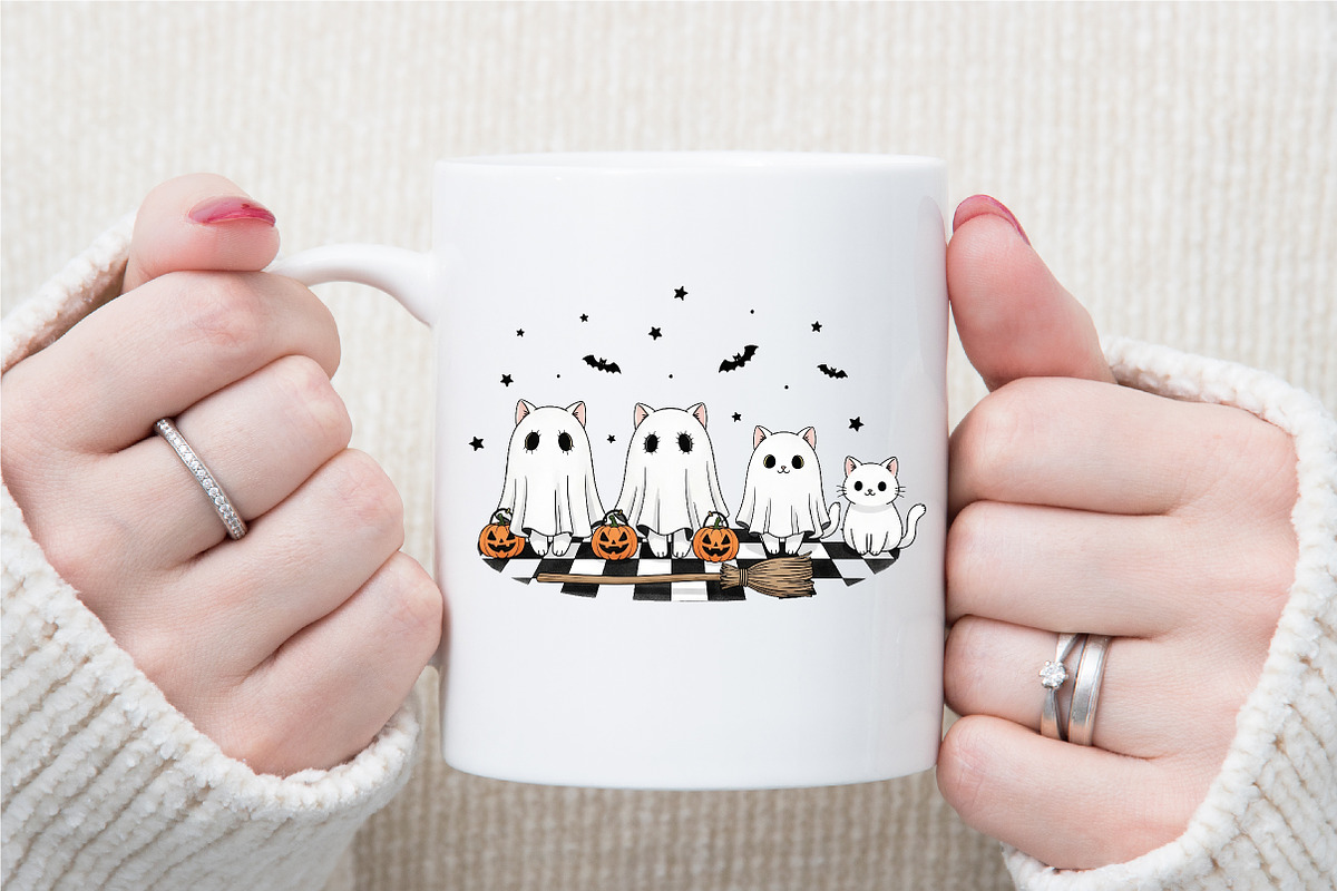 Ghost Spooky Cat Pumpkin Halloween P, an Illustration by Sublimation Artist (Photo 8 of 9)