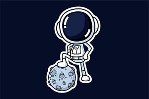 Cute Astronaut Football Soccer