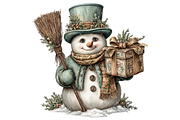 Cozy Snowman Clipart JPG, an Illustration by Memories By Lea (Thumbnail 11 of 17)