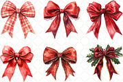 Red Coquette Christmas Bow Clipart, an Illustration by Black Bird Studio (Thumbnail 3 of 6)