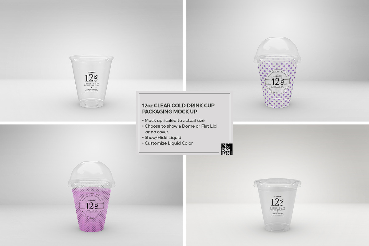 Clear Cold Drink Cups Mockup, a Cups & Container Mockup by INCDesign (Photo 13 of 20)
