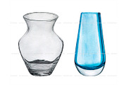 Watercolor glass vases clipart set, an Illustration by ArtfulStudio (Thumbnail 4 of 9)