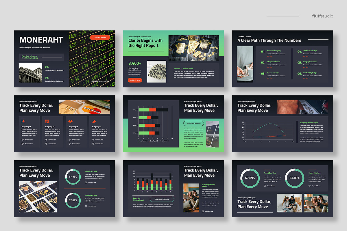 Monthly Report Powerpoint Template, a Presentation Template by fluffstudio (Photo 2 of 4)