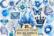Blue Ink Elements Clipart, an Illustration by Rose Art (Thumbnail 1 of 5)