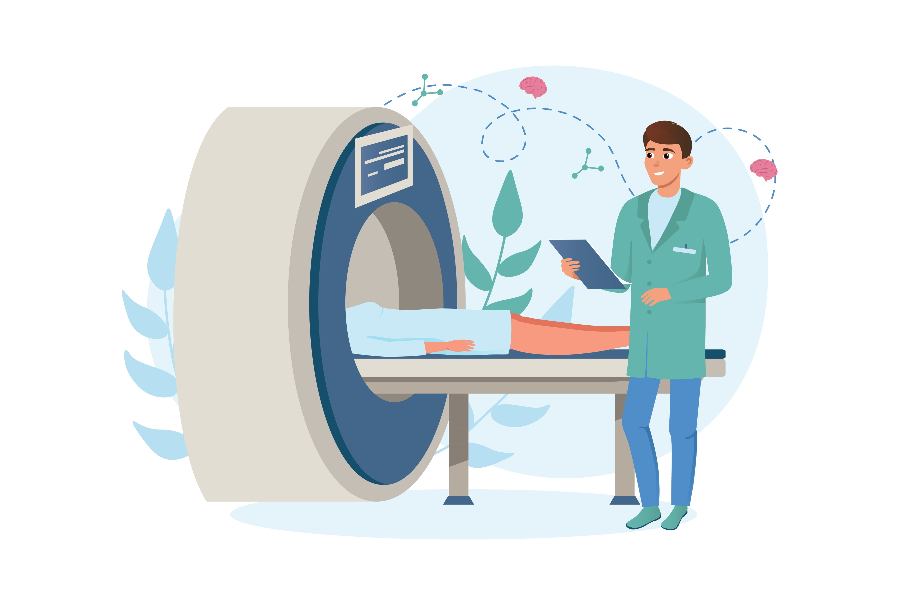 MRI machine medicine concept, an Illustration by Dessign Sells