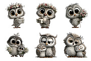 Whimsical Mother's Day Owl Clipart, an Illustration by SinaCreation (Thumbnail 2 of 8)