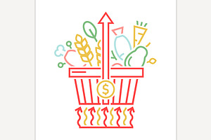 Heatinflation banner in outline, an Outline Icon by Anna's Shop