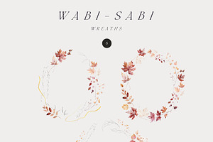 WABI-SABI Autumn Watercolor Leaves