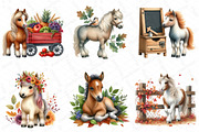 Watercolor Autumn Horse Clipart, an Illustration by DreamPrint404 (Thumbnail 2 of 6)