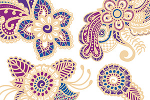 Collection Of 4 Mehndi Patterns