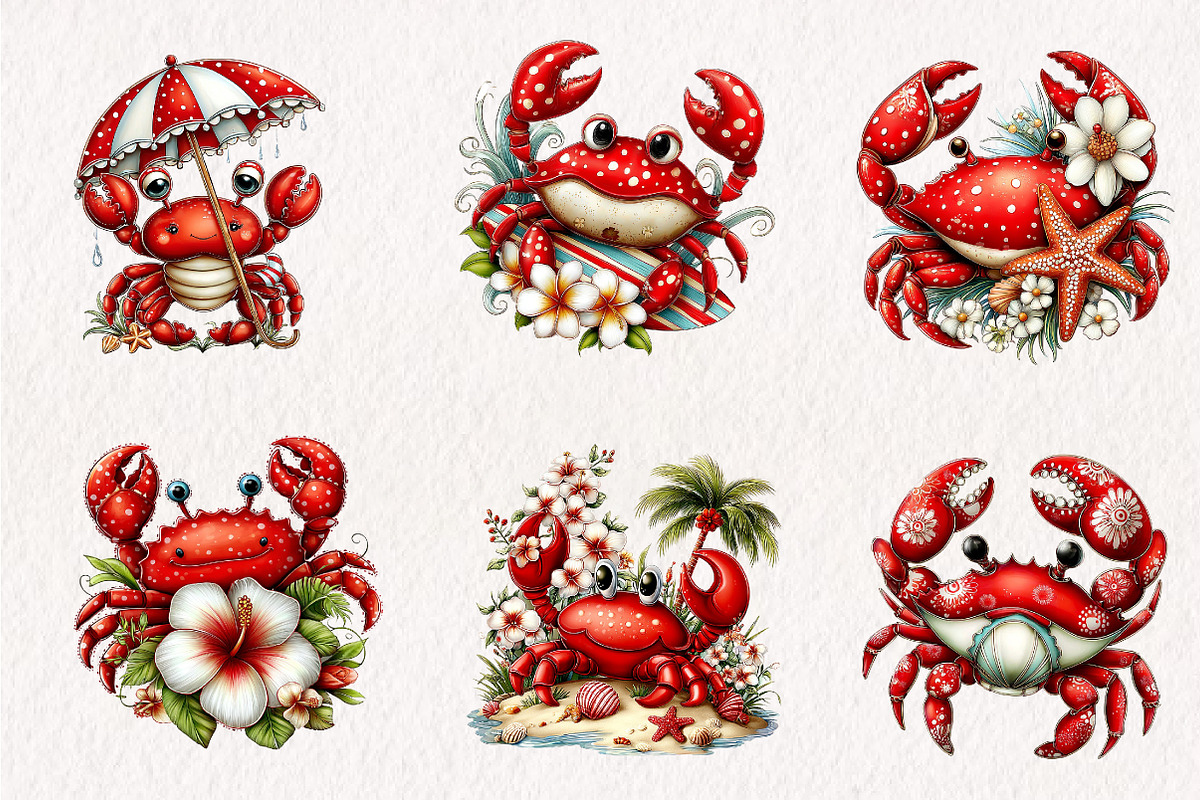 Whimsical Summer Crub Clipart, an Illustration by CreationArt (Photo 6 of 7)