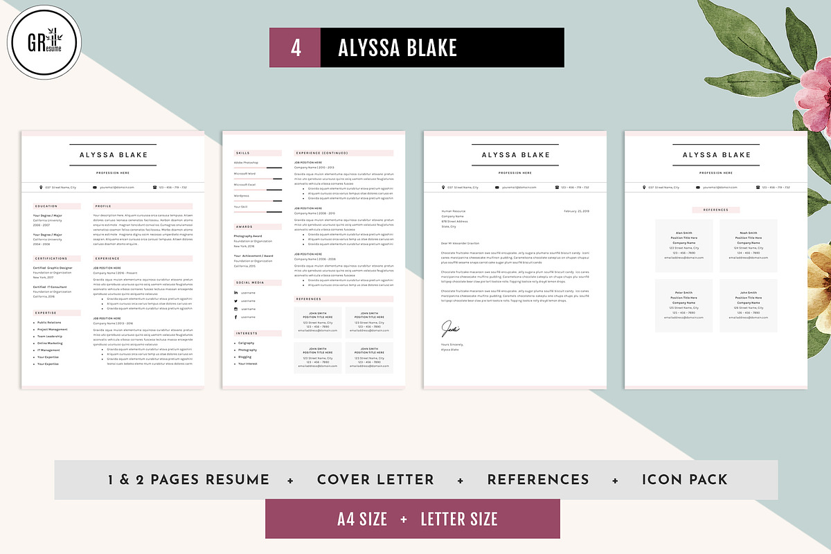 CV Resume Template Bundle Vol 5, a Resume Template by GResume (Photo 5 of 8)