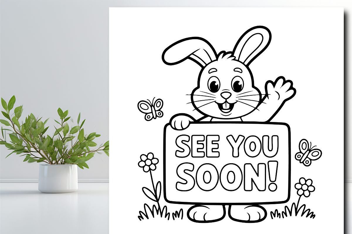 Happy Easter Bunny Coloring Book, an Animal Illustration by Design Zone (Photo 3 of 5)